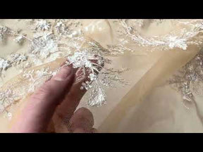 Ivory on Nude Embroidery Lace - EB3027