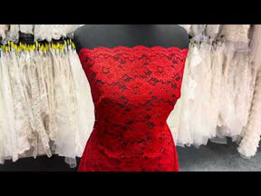 Red Floral Lace - P199