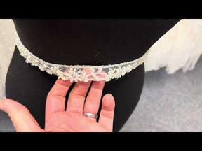 Ivory Beaded Sequin Edging - T166