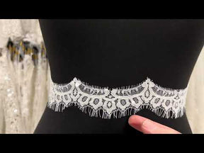 Ivory Sequin Lace Trim - T573
