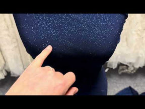 Navy Blue Glitter Jersey Fabric - Daredevil