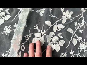 Ivory Sequin Floral Lace - EB3019