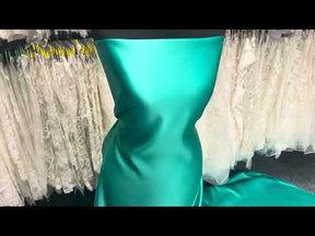 Sea Green Polyester Duchess Satin - Contessa