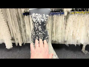 Ivory/Silver Embroidered Lace - EB1073