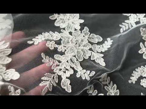 Ivory Corded Embroidery Lace - P233