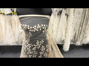 Champagne 3D Embroidered Lace - EB5034