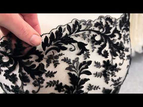 Black Velvet Embroidery Lace - Madina