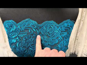 Teal Corded Lace - LA7007