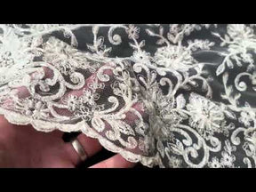 Ivory Beaded Lace - P992
