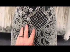 Ivory Latticed Glitter Tulle – Ballgown