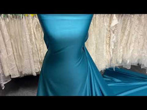 Teal Polyester Satin - Majestic
