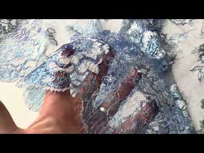 Blue Printed Chantilly Lace - P191