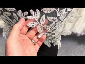 Ivory Sequin Embroidered Lace Appliques - MT6005