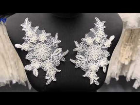 Ivory Corded Lace Appliques – Coral (Large)
