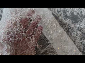 Ivory Corded and Sequin Lace - Muffin