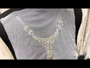 Ivory Beaded Lace Applique - T423