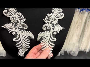 Ivory Embroidered Lace Appliques - Arron
