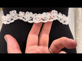 Ivory Beaded and Corded Lace Trim - Nimble