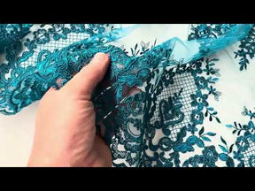 Teal Corded Lace - LA7009