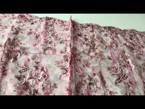 Pink Printed Chantilly Lace - P190