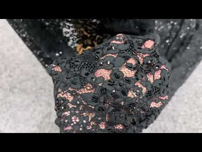 Black Beaded and Corded Lace - Austria
