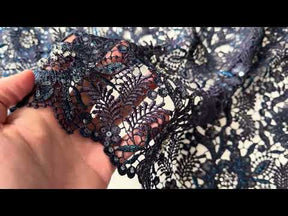 Navy Blue Guipure Lace - LB3001