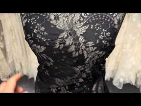 Black Stretch Corded Lace - LA7005