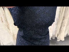 Navy Embroidered Lace - EB5010