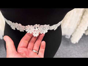 Ivory Embroidered Lace Trim - T934