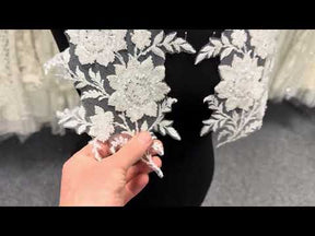 Ivory Beaded Lace Appliques - Wylie