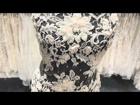 Ivory 3D & Beaded Chantilly Lace - P242