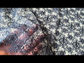 Navy Embroidered Lace - EB5010