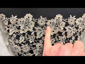 Coffee Sequin Guipure Lace - P220