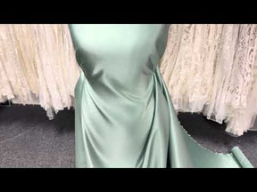 Sage Green Polyester Satin - Contessa (CF)