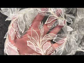 Ivory Embroidered Beaded Tulle - P956