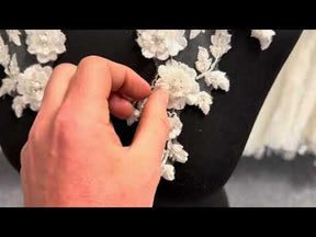 Ivory 3D Beaded Lace Appliques - T656