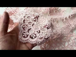 Antique Rose Corded Lace - LA7008