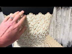 Light Gold/Dark Gold Embroidered Duchess Satin - P476