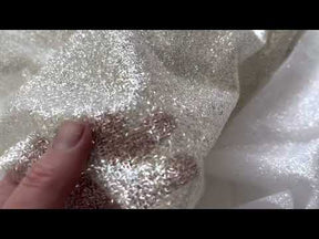 White Glitter Fabric - Battenberg
