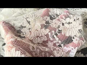 Pale Ivory Corded Wedding Lace - P379