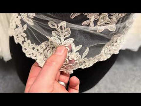 Ivory Corded and Beaded Lace Trim - T32