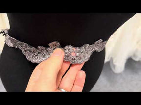 Taupe Corded Sequin Edging - T713