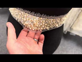 Ivory French Beaded Sequin Edging - T341