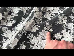 Ivory Embroidered 3D Lace - EB5033