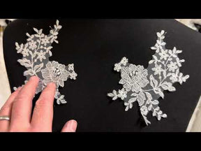 Ivory Embellished Lace Appliques - MT8004
