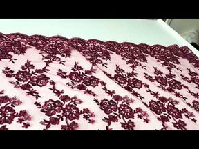 Wine Corded Lace - LA7007