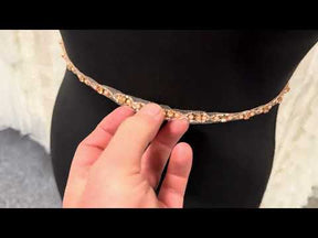 Rose Gold Crystal Beaded Edging - T874