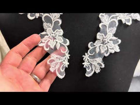 Ivory Organza Lace Appliques - T108