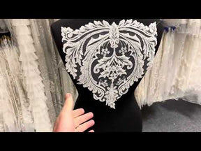 Ivory Beaded Lace Applique - Zarf