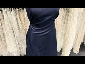 Navy Polyester Satin Backed Dupion - Clarity (P967)